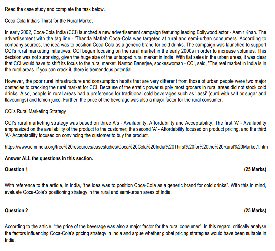 Based on the case study and case study questions: provide a detailed