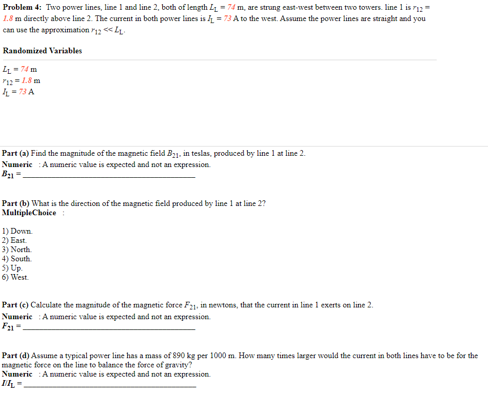 0.75 m is sitting in a magnetic field B = 0.65 T