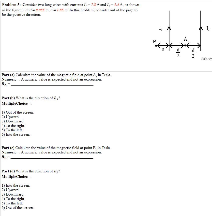 as shown in the figure. There is a counterclockwise current I B