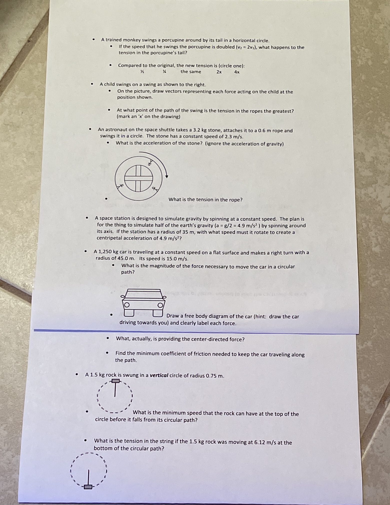 Need help showing work I got answers A trained monkey swings a