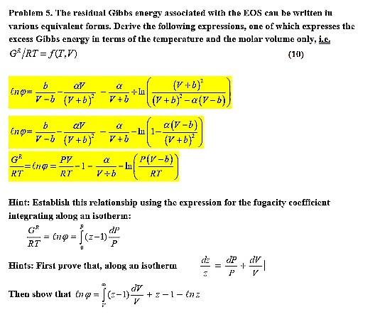  Please assist in deriving the following expression. Problem 5. The residual