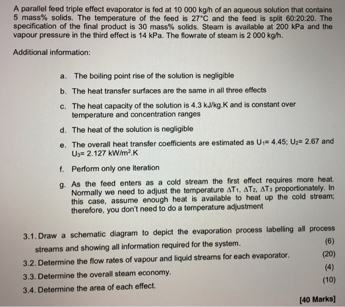 Please your solution include energy,mole,component and heat balances and please show your
