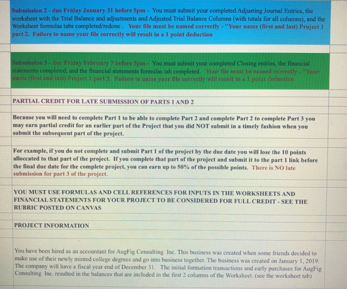 be submitted in 3 parts. The submission dates and required parts to