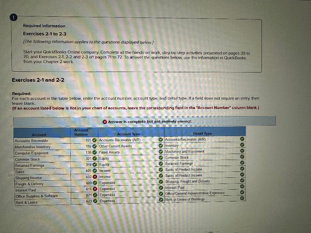  Required information Exercises 2-1 to 2-3 Skip to question [The following