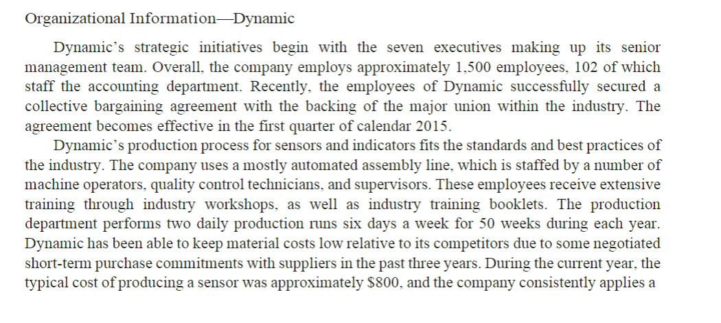 of the analysis? What does this information suggest? For Dynamic, what is
