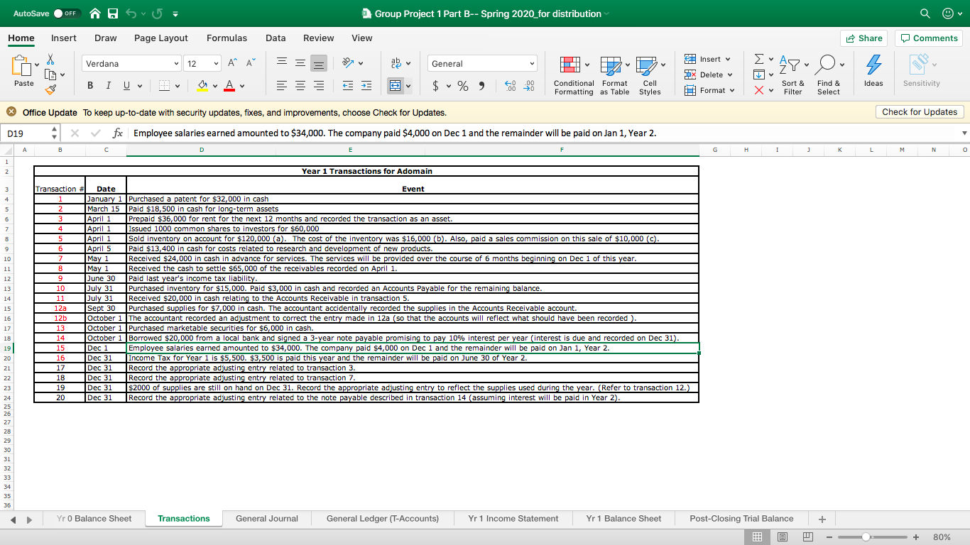 I need help making a post closing trial balance from those transactions