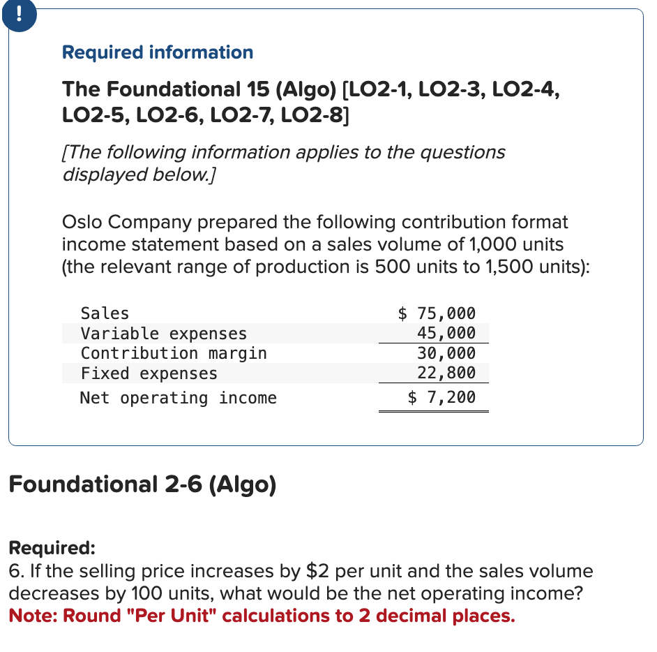  ! Required information The Foundational 15(Algo)[LO2-1, LO2-3, LO2-4, LO2-5, LO2-6, LO2-7,