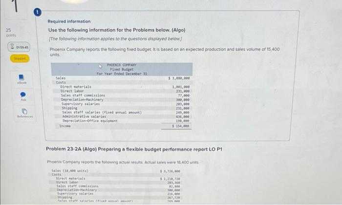 PLEASE HELP ASAP! Required information Use the following information for the Problems