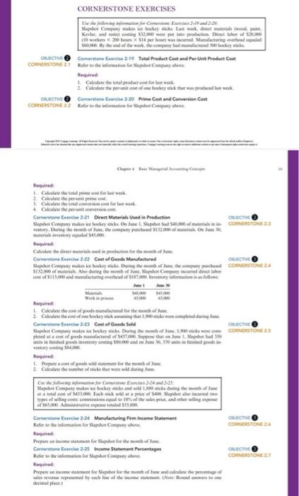  (DO corner stone exercise 2-19 to 2-25) CORNERSTONE EXERCISES frequered. Reraired.