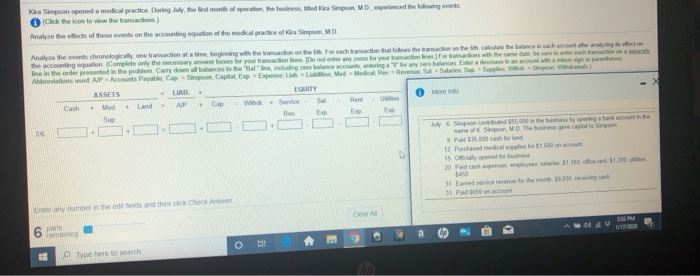 analyze the events chronologically one transaction at a time beginning with the