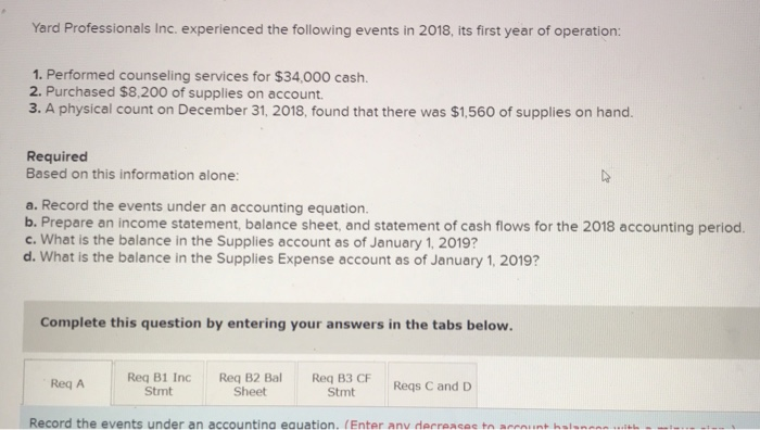  multi step problem, i appreciate the help! Yard Professionals Inc. experienced