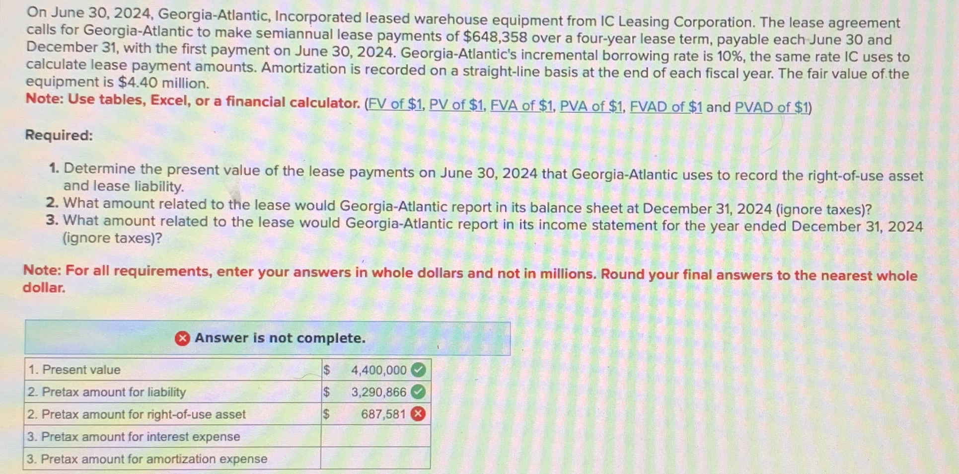  On June 30,2024, Georgia-Atlantic, Incorporated leased warehouse equipment from IC Leasing