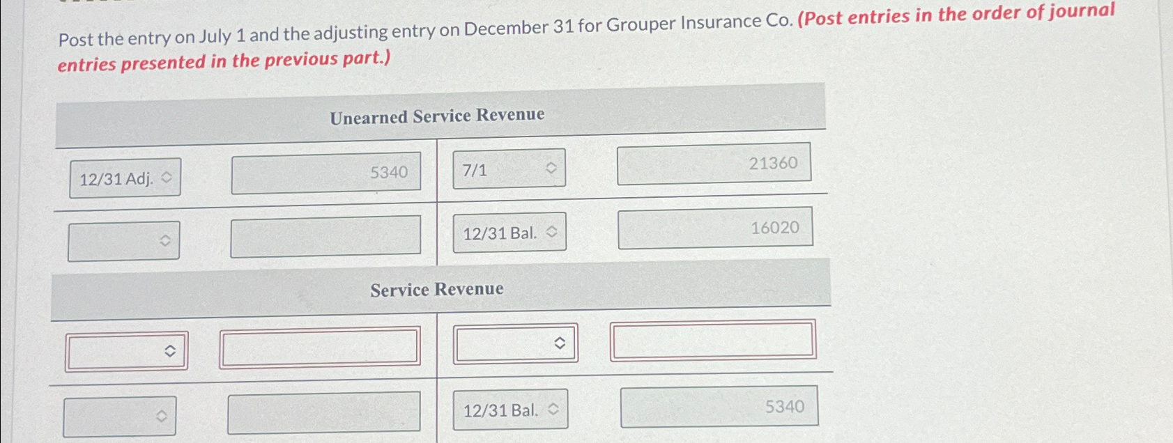  Post the entry on July 1 and the adjusting entry on
