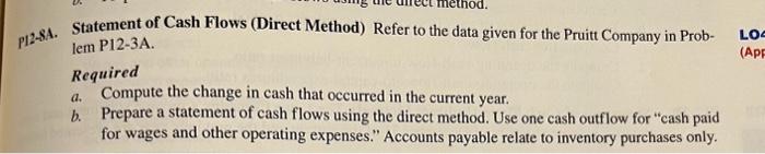 Question: P12-8A Could you please use reverse T Acount Analysis to solve