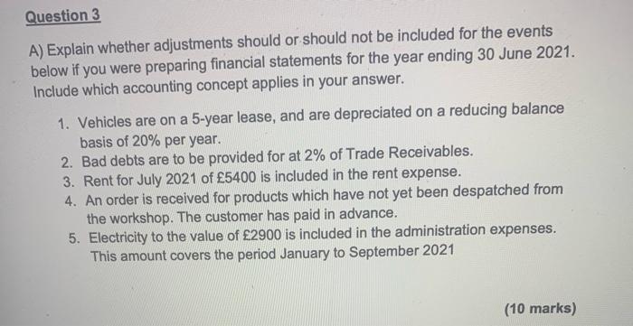 if someone could help me with this question on adjustment preparations financially