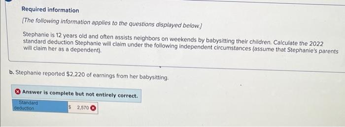 information applies to the questions displayed below.] Stephanie is 12 years old