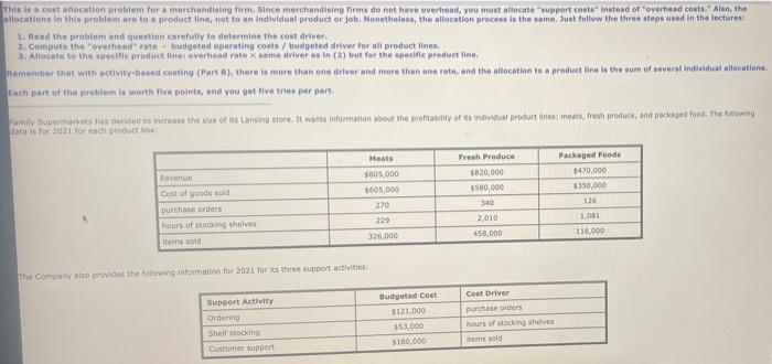 please help woth part a and part b This is a cost