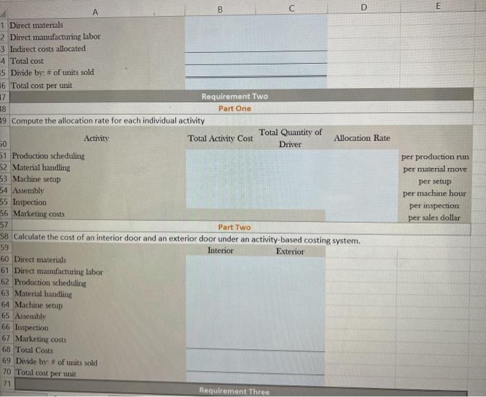system has two direct cost categories (materials and labor) and one indirect-cost