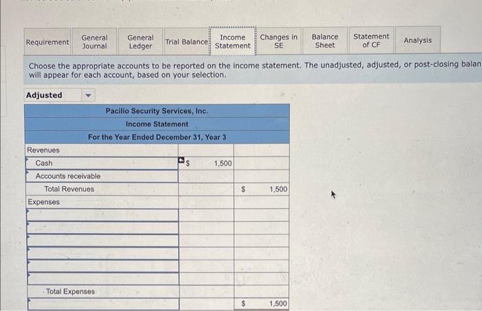 January 1, Year 3, are shown here: During Year 3. Pacilio Security