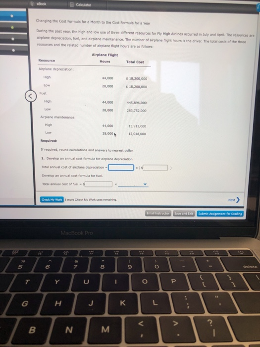  Calor Changing the Cost Forms for a Months to the Cost