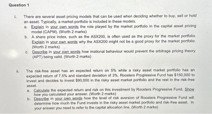 as the ASX200, is often used as the proxy for the market