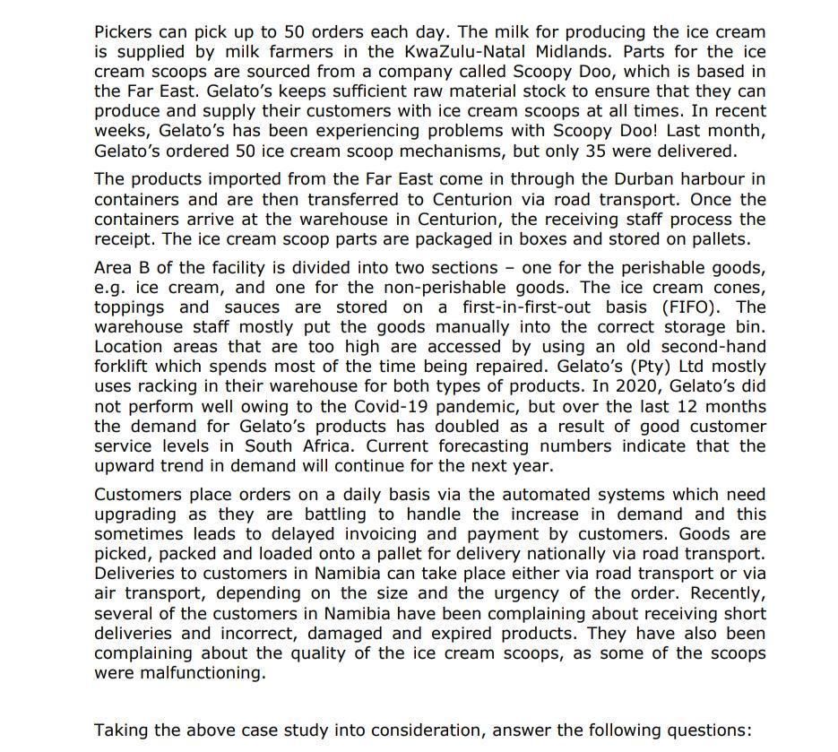 forecasting do you think Gelatos is using? Justify your answer. (5) 2.3