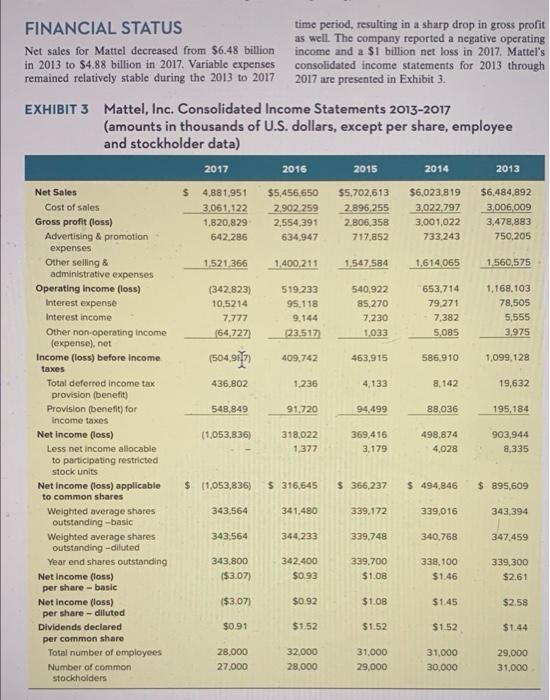 main rivals using the information provided in the case. Explain why you