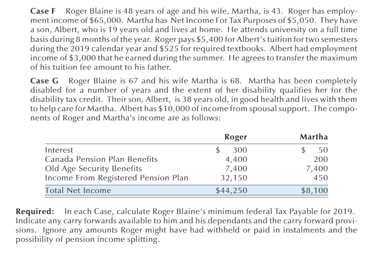 The following seven independent Cases make varying assumptions with respect to Roger