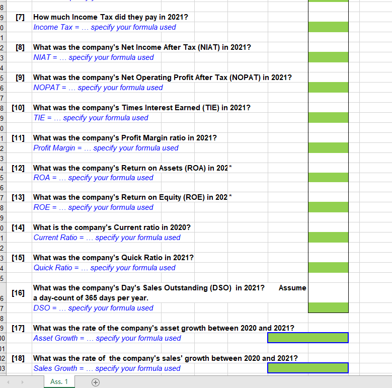 Income after Tax on the Balance Sheet and Income statement below (rows
