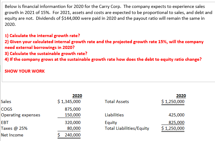 please do in excel and show how you got the answer