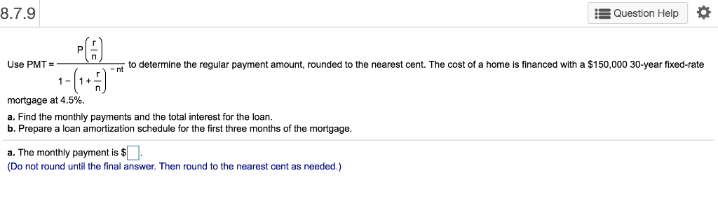 Question Help P(A) t to determine the regular payment amount, rounded