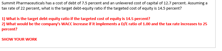 please do in excel and show how you got the answer