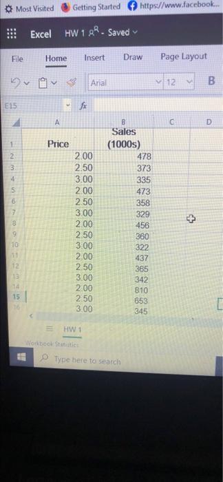  Most Visited Getting Started https://www.facebook... Excel HW 1 AR. Saved File