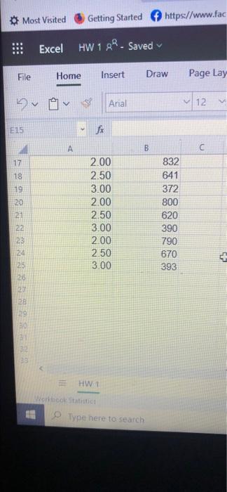 Home Insert Draw Page Layout Arial 12 B E15 fx A C