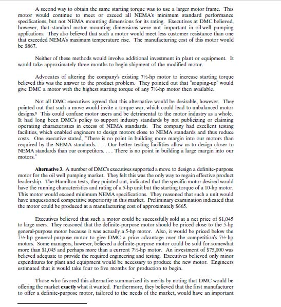 other recommendations should be made toward improving DMCs marketing programs? Dominion Motors