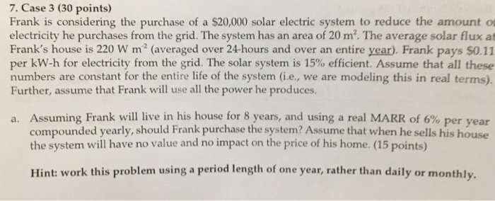 Please show formulas not just excel 7. Case 3 (30 points)