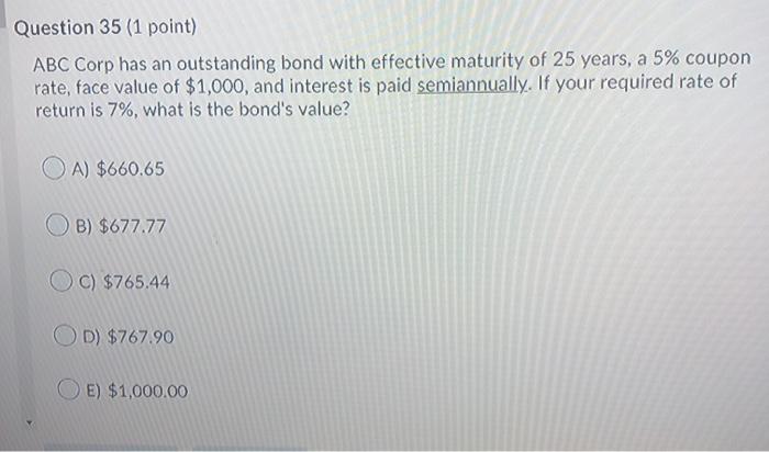 need help with questions 35 and 36 Question 35 (1 point) ABC