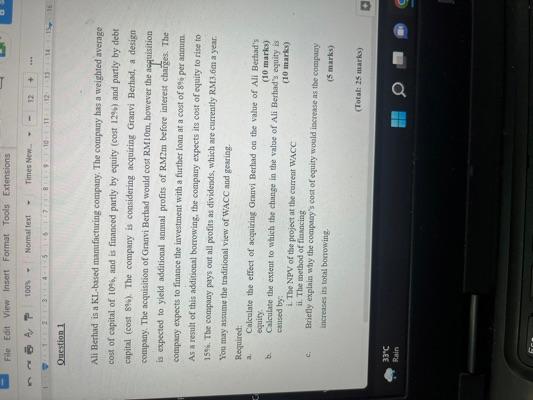 Bhd is a mature company making post-tax profits of RM30 million a