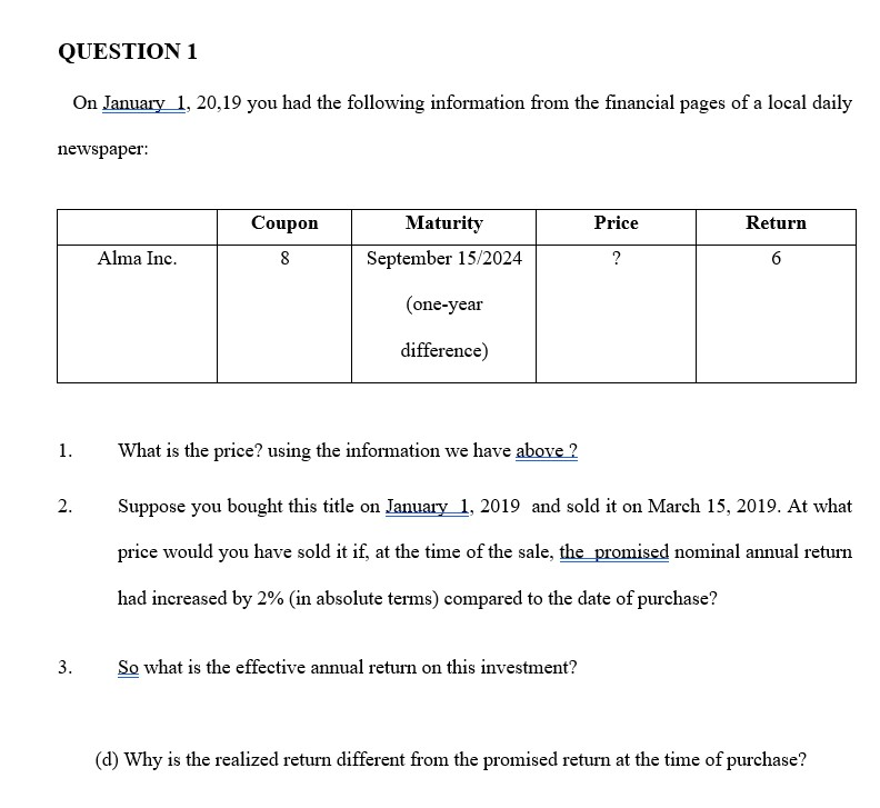 This is the complete question, thanks ! QUESTION 1 On January 1,