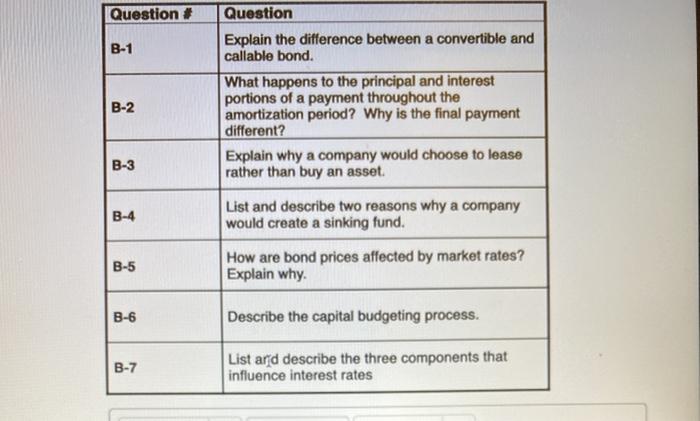  Question # B-1 Question Explain the difference between a convertible and
