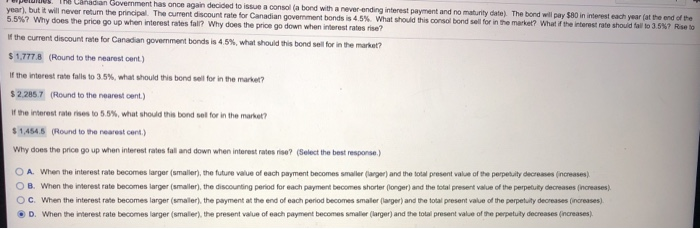  complete part D t a The bond will pay in for