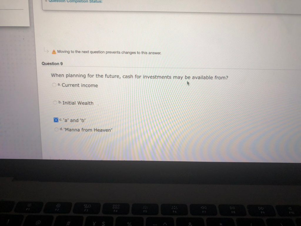  Question Completion Status: Moving to the next question prevents changes to