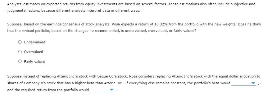analyst at a wealth management firm. One of her dients holds a