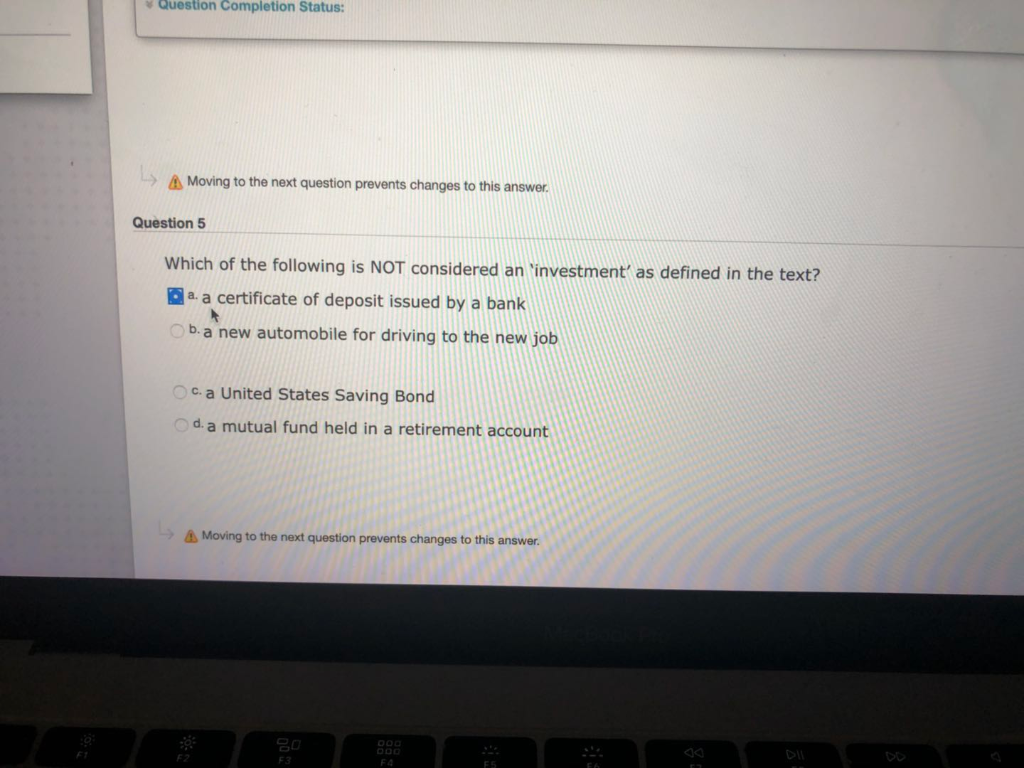  Question Completion Status: Moving to the next question prevents changes to