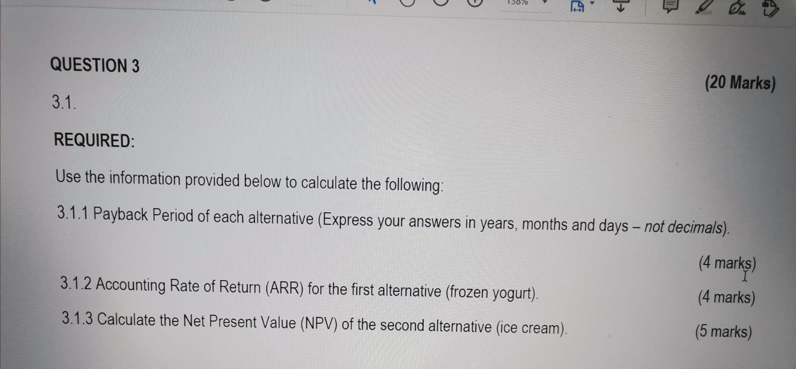  1307 en > QUESTION 3 (20 Marks) 3.1. REQUIRED: Use the