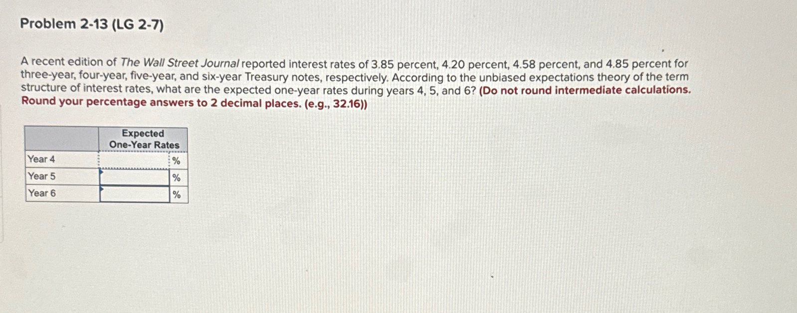  Problem 2-13(LG 2-7) A recent edition of The Wall Street Journal