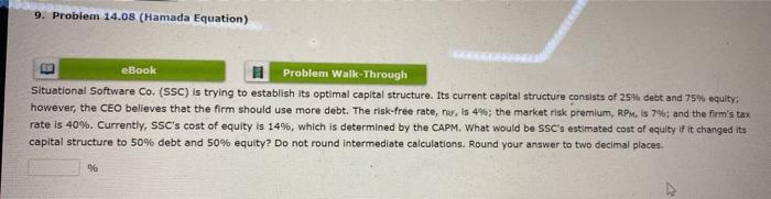  9. Problem 14.08 (Hamada Equation) eBook Problem Walk-Through Situational Software Co.