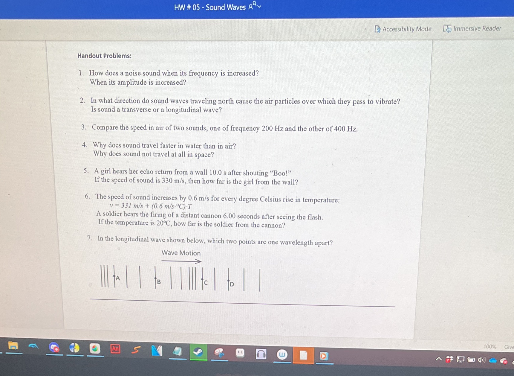 HW # 05 - Sound Waves qv ' ' [5' Accessibility
