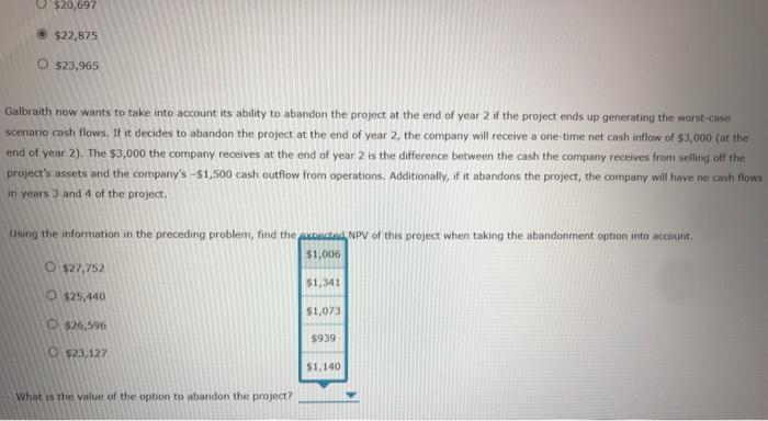 initial investment of $15,000. The base-case cash flows for this project are