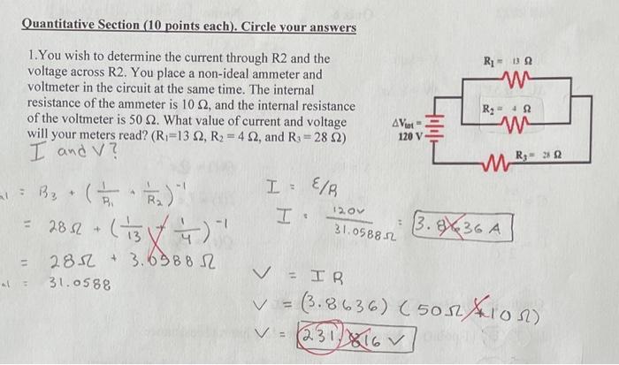 Quantitative Section (10 points each). Circle your answers 1. You wish